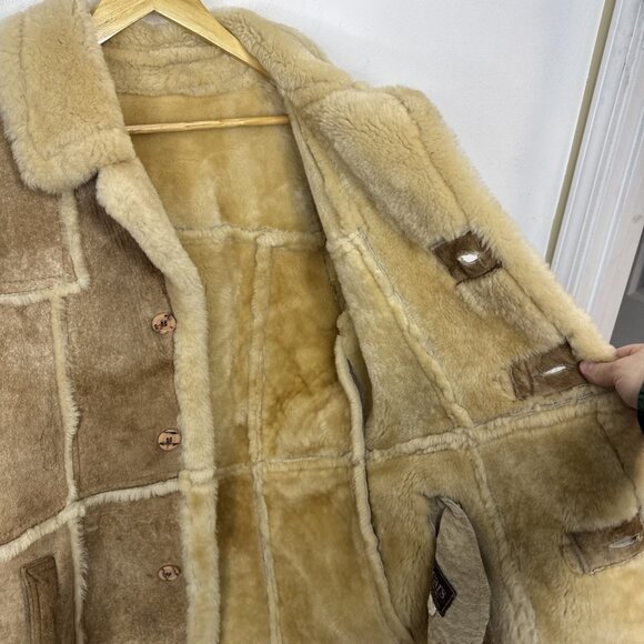 Vintage Sears Shearling Sheepskin Suede Leather Woman M/L Coat Western - Picture 6 of 8